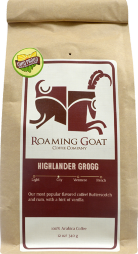 Roaming Goat Highlander Grogg Medium Roast Coffee Perspective: front
