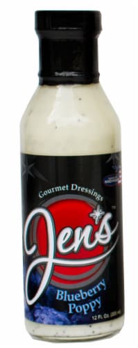 Jen's Gourmet Dressings Blueberry Poppyseed Dressing Perspective: front
