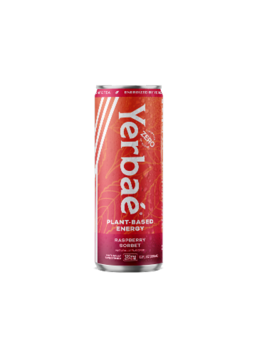 Yerbae® Zero Sugar Raspberry Sorbet Plant Based Energy Drink Can Perspective: front
