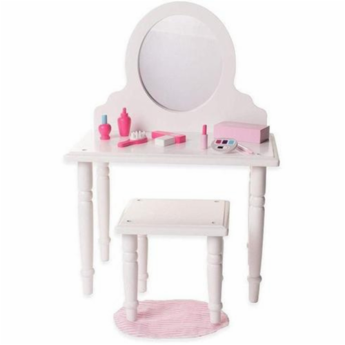 Playtime by Eimmie 14 to 18 Inch Doll Bedroom Furniture Vanity Stool Set with Accessories 18 Foods Co