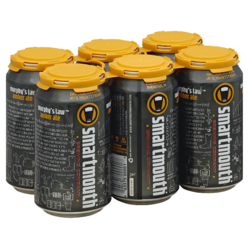 Smartmouth Brewing Company Murphy's Law Amber Ale Perspective: front