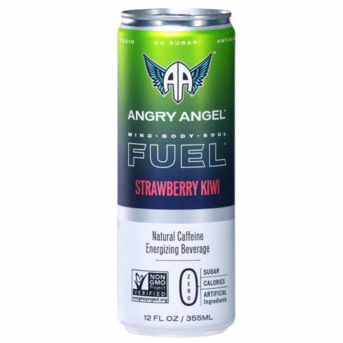 Angry Angel Strawberry Kiwi Energy Drink Perspective: front