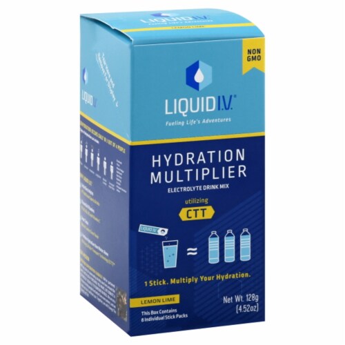 Liquid I.V.® Hydration Multiplier® Lemon Lime Electrolyte Drink Mix Perspective: front