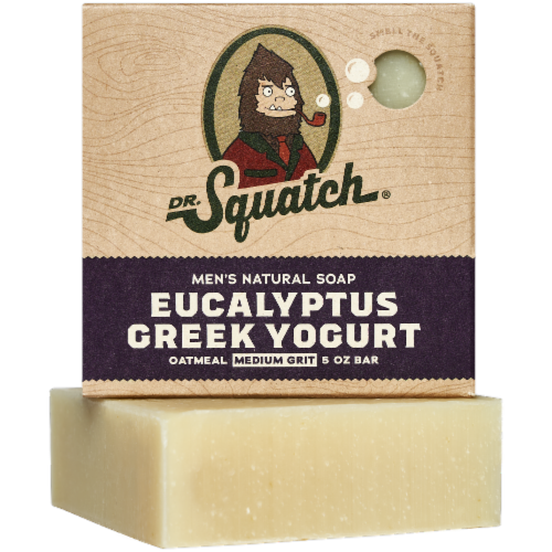 Dr. Squatch® Oatmeal Medium Grit Eucalyptus Soap Perspective: front