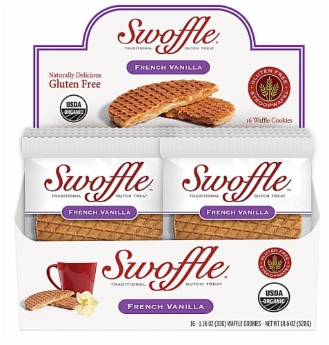 Swoffle  Organic Waffle Cookie Stroopwafel Gluten Free   French Vanilla Perspective: front