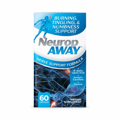 NeuropAWAY® Nerve Support Formula Dietary Supplement Capsules Perspective: front