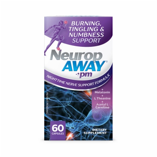 NeuropAway® PM Nighttime Nerve Support Capsules Perspective: front