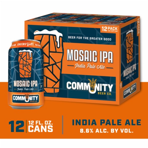Community Beer Co. Mosaic IPA Craft Beer Perspective: front