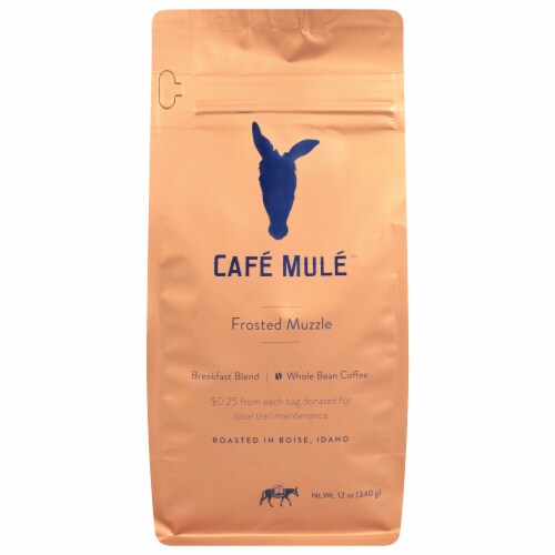 Cafe Mule Frosted Muzzle Medium Roast Whole Bean Coffee Perspective: front