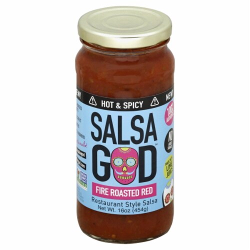 Salsa God™ Fire Roasted Red Hot & Spicy Restaurant Style Salsa Perspective: front