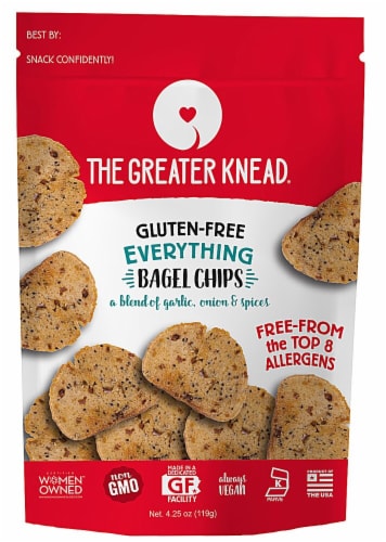 The Greater Knead Gluten Free Everything Bagel Chips Perspective: front
