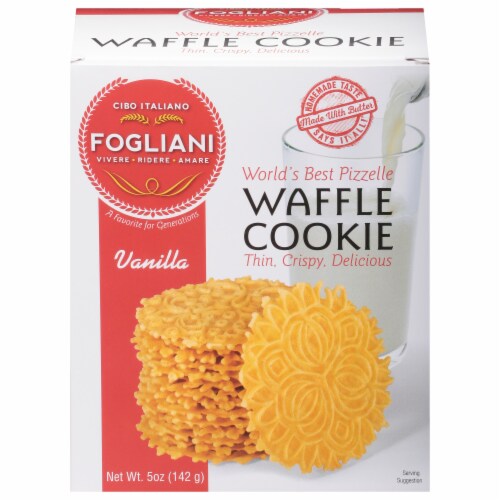 Fogliani Vanilla Pizelle Waffle Cookies Perspective: front