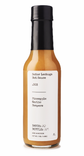 Senor Lechuga Hot Sauce Pinapple Garlic Reapers Perspective: front