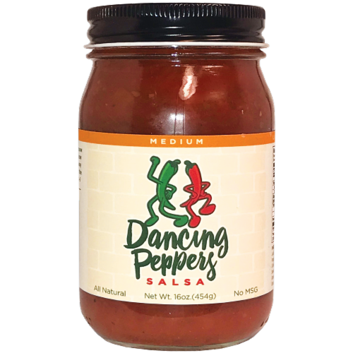 Dancing Peppers Medium Salsa Perspective: front