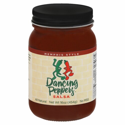 Rojo Gold Dancing Peppers™ BBQ Memphis Style Salsa Perspective: front