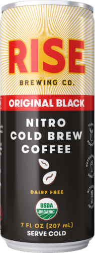 Rise Brewing Co Original Black Nitro Cold Brew Coffee Perspective: front