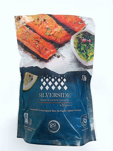 Silverside Frozen Coho Salmon Portions Perspective: front