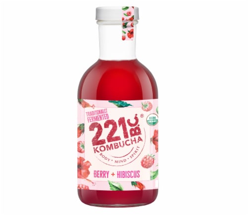 Kombucha 221 BC Berry + Hibiscus Kombucha Perspective: front