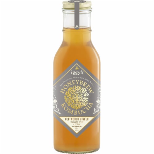 Iggy's Old World Ginger Honeybrew Kombucha Perspective: front