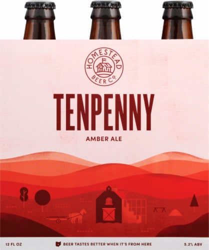 Homestead Beer Co. Tenpenny Amber Ale Perspective: front