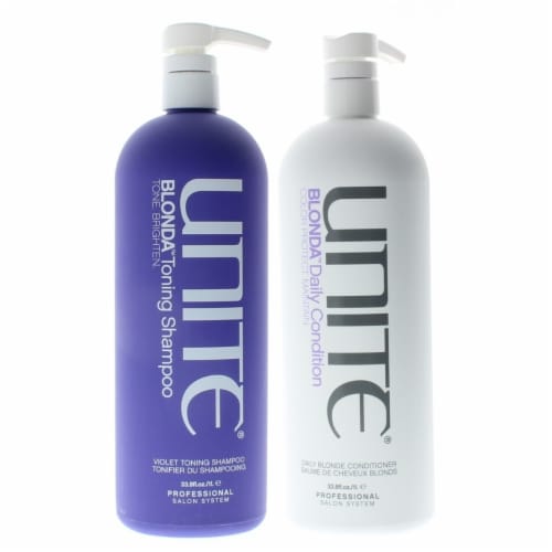 Unite Blonda Toning Shampoo and Daily Conditioner 33.8oz Liter Duo U 1 unit Metro Market