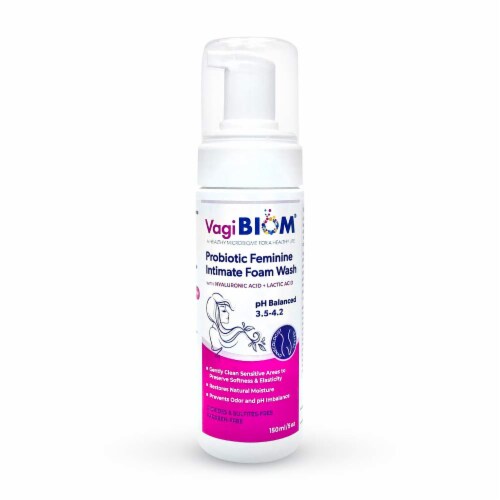 Biom Probiotic Vaginal moisturizing Foam Wash and Odor Control: Perspective: front