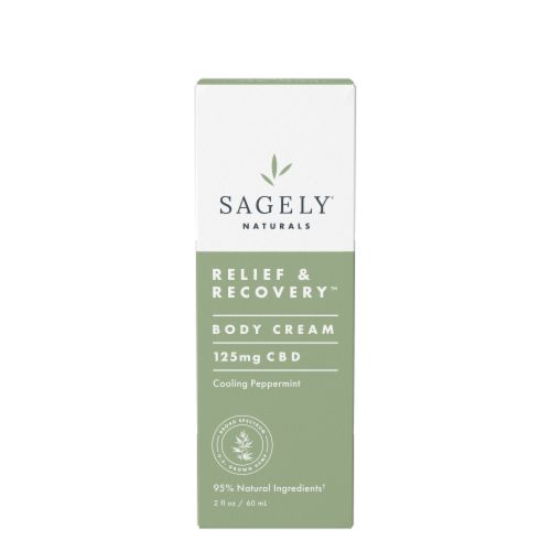 Sagely® Naturals Cooling Peppermint Relief & Recovery Body Cream 125mg Perspective: front