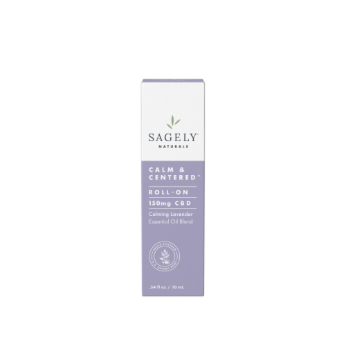 Sagely® Naturals Calm & Centered CBD Roll-On 150mg Perspective: front