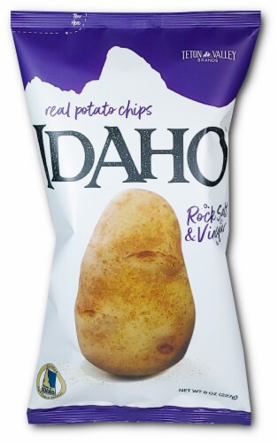 Teton Valley Brands Idaho Real Potato Chips - Rock Salt and Vinegar Perspective: front