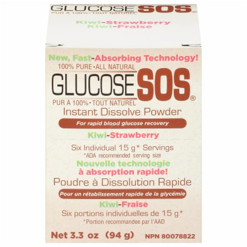 Advocate Glucose SOS® Kiwi-Strawberry Instant Dissolve Glucose Powder Perspective: front