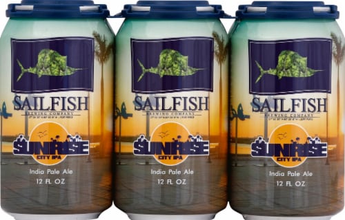 Sailfish Brewing Co. Sunrise City IPA India Pale Ale Perspective: front