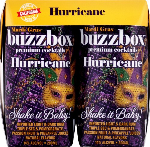 buzzbox Premium Hurricane Ready to Drink Cocktail Perspective: front