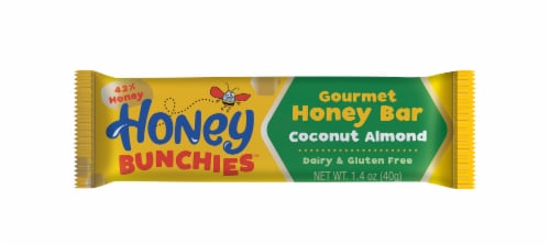 Honey Bunchies Coconut Almond Gourmet Honey Bar Perspective: front