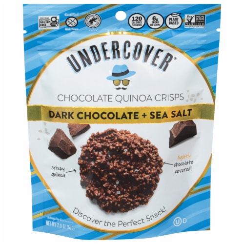 Undercover® Dark Chocolate & Sea Salt Crispy Quinoa Snacks Perspective: front