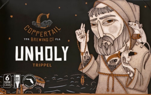 Coppertail Brewing Co. Unholy Trippel Craft Beer Perspective: front