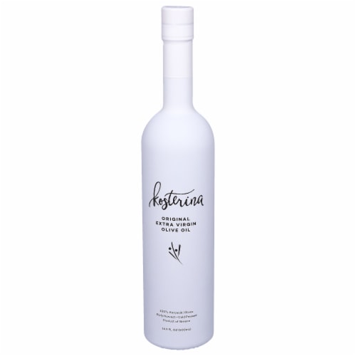 Kosterina Original Extra Virgin Olive Oil White Bottle Perspective: front