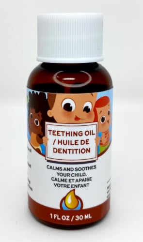 Punkin Butt Teething Oil 1 oz in BPA Free Plastic Bottle Perspective: front