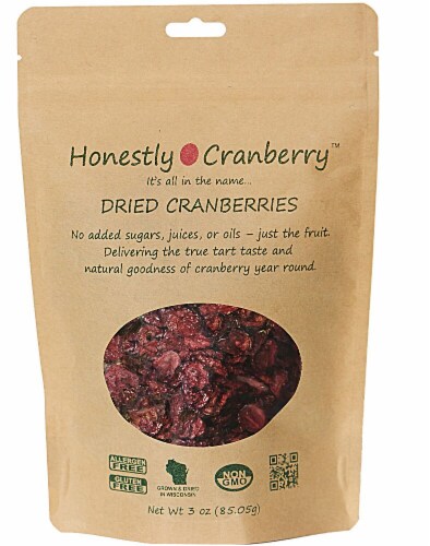 Honestly Cranberry Unsweetened Dried Cranberries Perspective: front