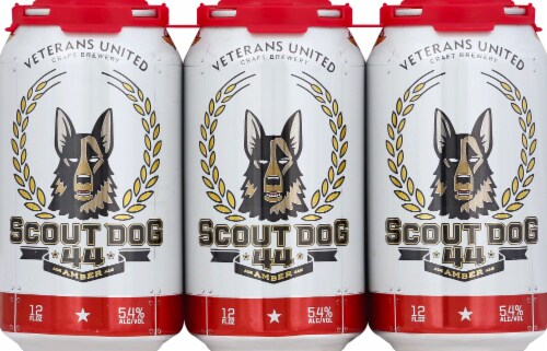 Veterans United Craft Brewery Scout Dog Amber Ale Perspective: front
