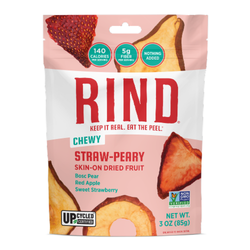 RIND® Snacks Straw-Peary Dried Fruit Superfood Blend Perspective: front