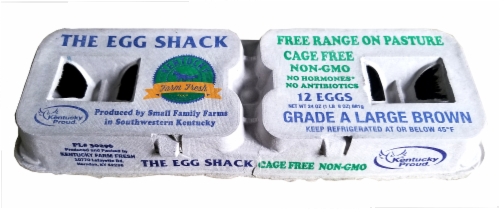 Kentucky Farm Fresh Free Range Large Brown Eggs Perspective: front
