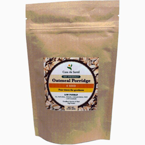 Low FODMAP Gluten Free Protein Superfood Oatmeal- 4 Seed Perspective: front