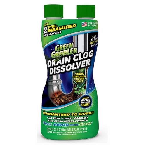 Green Gobbler Drain Clog Dissolver Twin Pack, 2 ct / 31 fl oz