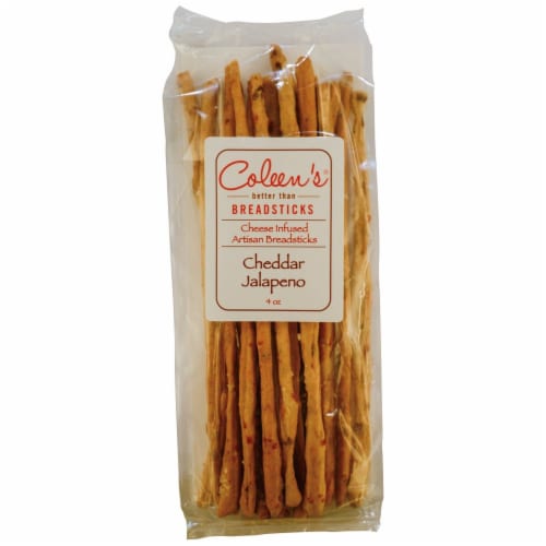 Coleen's® Better Than Breadsticks Cheddar Jalapeno Cheese Infused Artisan Breadsticks Perspective: front
