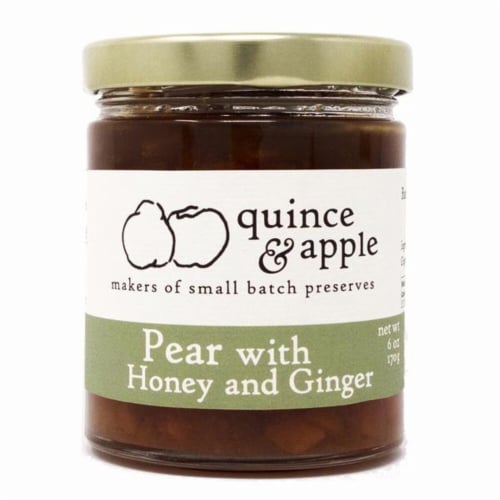 Quince & Apple Pear with Honey and Ginger Preserves Perspective: front