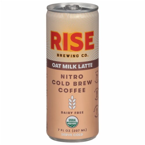 Rise Brewing Co.® Oat Milk Latte Nitro Cold Brew Coffee Can Perspective: front