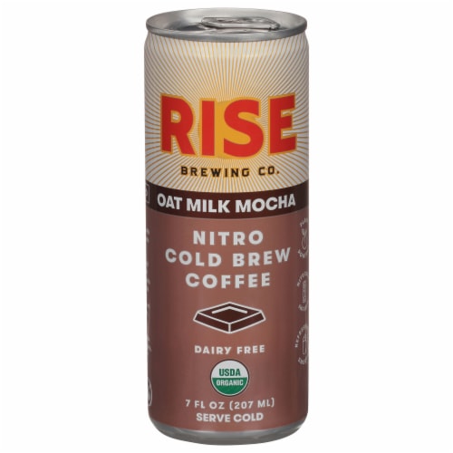 Rise Brewing Co Oat Milk Mocha Nitro Cold Brew Coffee Perspective: front