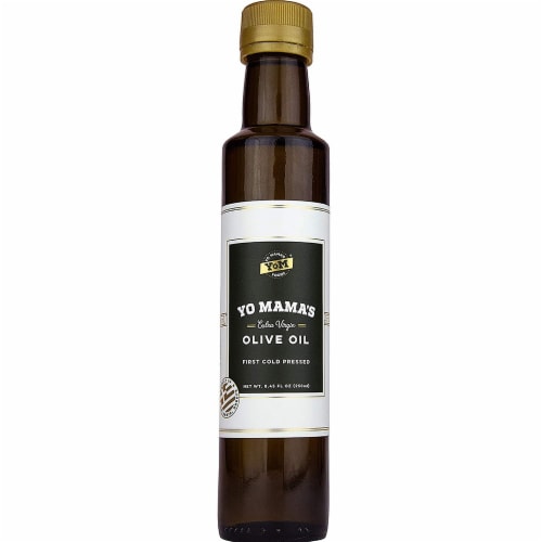 Yo Mama’s Foods Extra Virgin Olive Oil Perspective: front