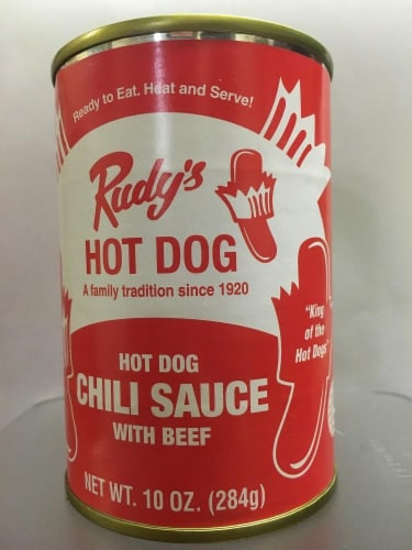 Rudys Hot Dog Chili With Beef Perspective: front