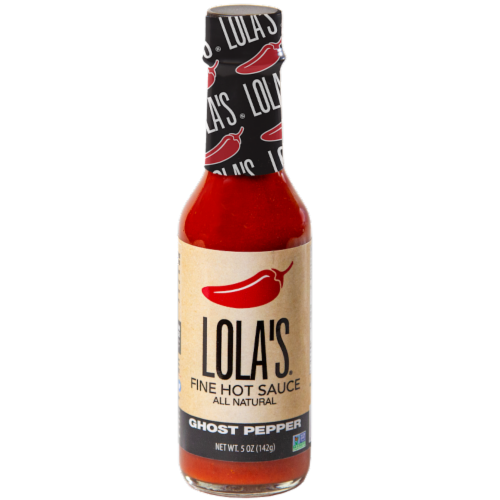 Lolas® Fine Ghost Pepper Hot Sauce Perspective: front